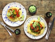 Mexican Polenta with Griddled Veg & Avocado Crema