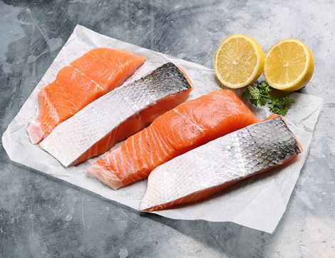organic farmed salmon filltets pack of 4 abel & cole
