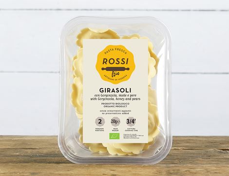 organic girasoli with pear, gorgonzola, honey rossi