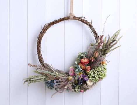 Dried Flower Wreath, Organic