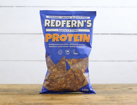 organic protein blue corn & red lentil multigrain chips redferns