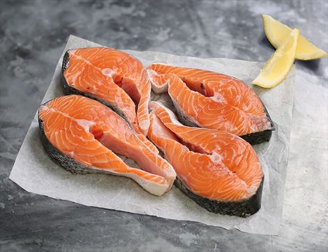 organic farmed salmon steaks pack of 4