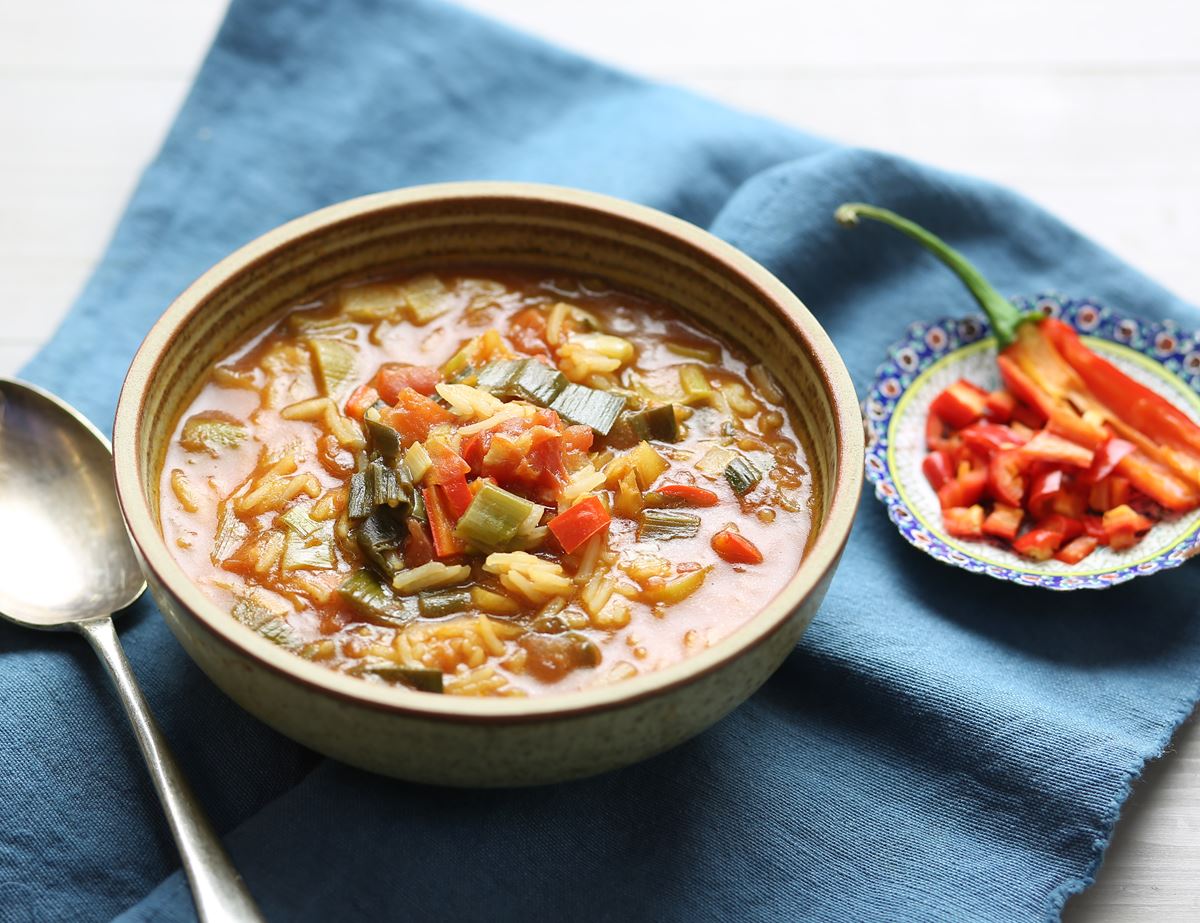 Spicy Tomato & Rice Soup