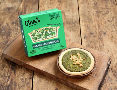 organic vegan broccoli and green pesto quiche clive's