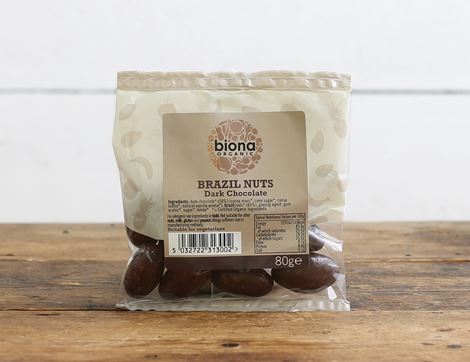 Chocolate Covered Brazil Nuts, Organic, Biona (80g)