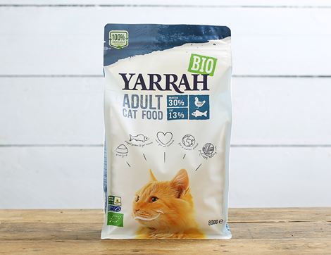 Chicken & Fish Dry Food for Adult Cats, Organic, Yarrah (800g)