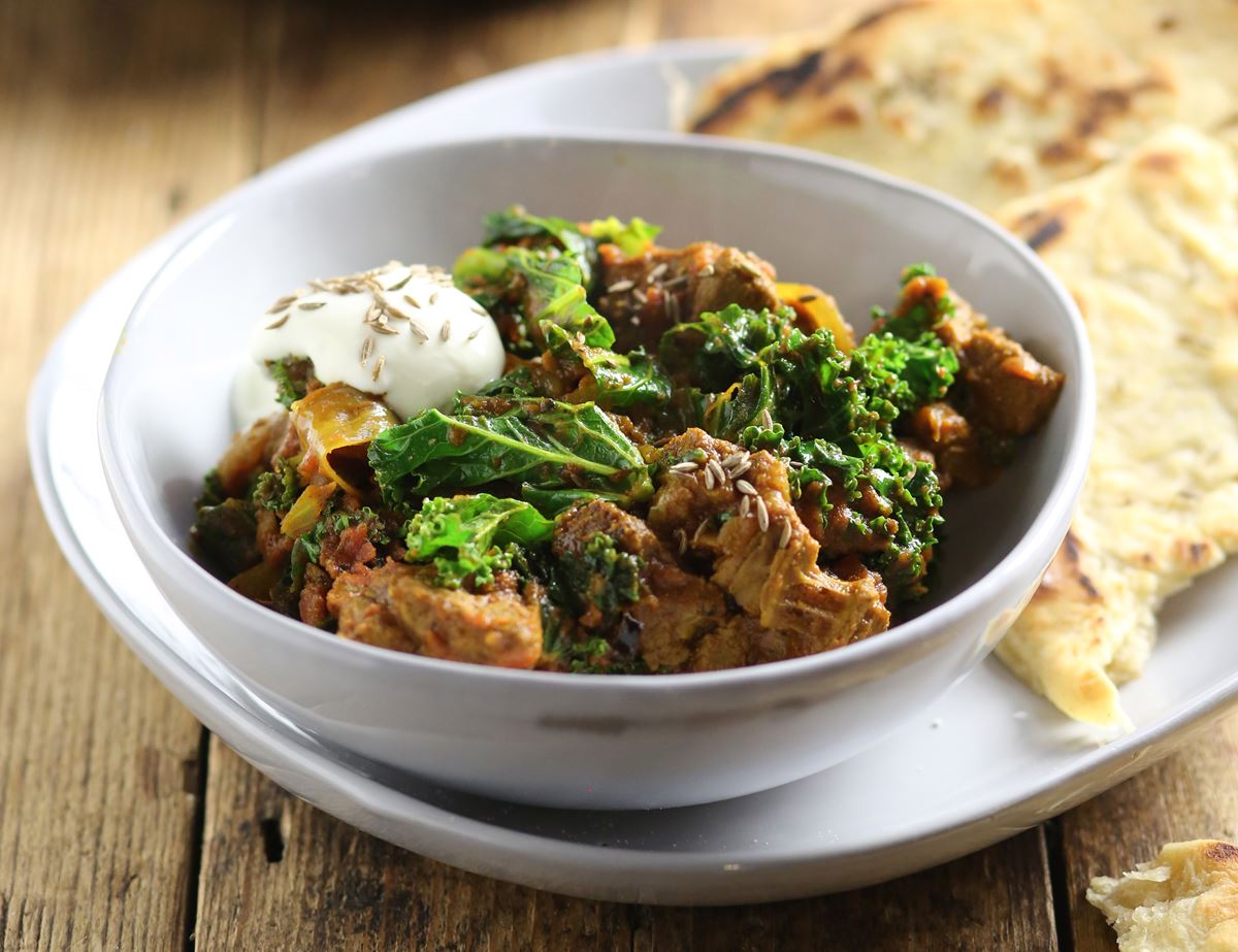 Lamb Curry with Homemade Naan Breads