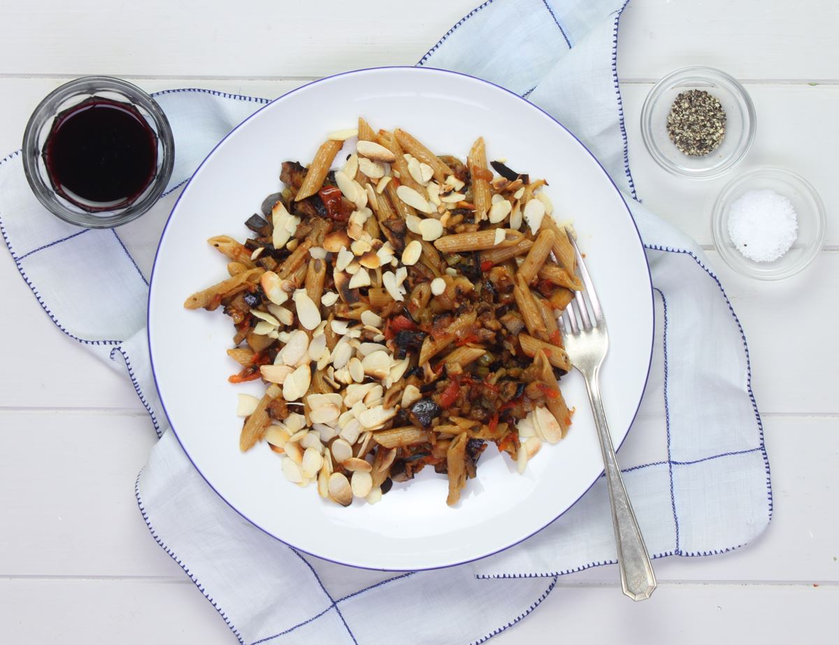 Penne with Agrodolce Aubergines