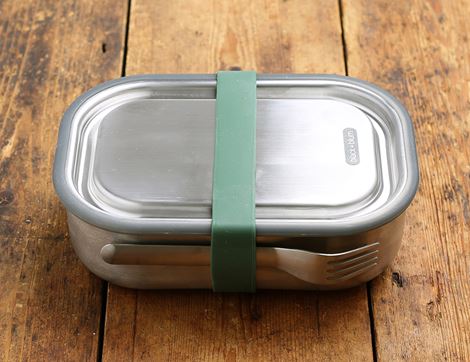 large stainless steel lunch box black & blum