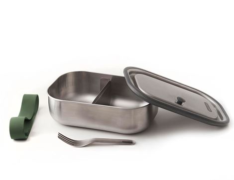 Large Stainless Steel Lunch Box, Olive, Black & Blum 