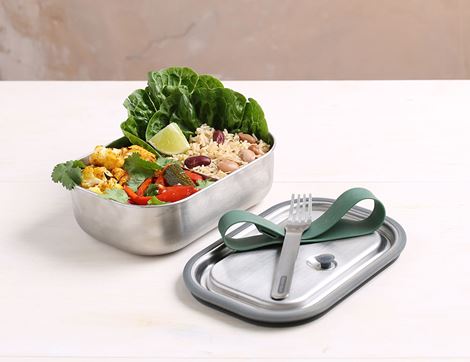 Large Stainless Steel Lunch Box, Olive, Black & Blum 