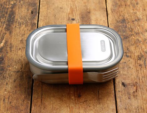 original stainless steel lunch box, orange black & blum
