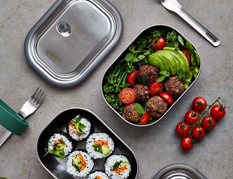 Original Stainless Steel Lunch Box, Orange, Black & Blum 