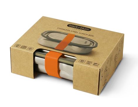 Original Stainless Steel Lunch Box, Orange, Black & Blum 