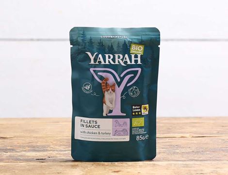 Fillets in Sauce with Chicken & Turkey for Cats, Organic, Yarrah (85g)