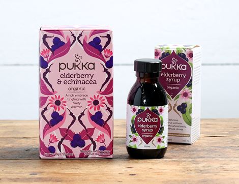 elderberry syrup & elderberry echinacea tea bundle pukka