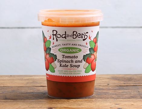 tomato kale spinach soup rod & ben's