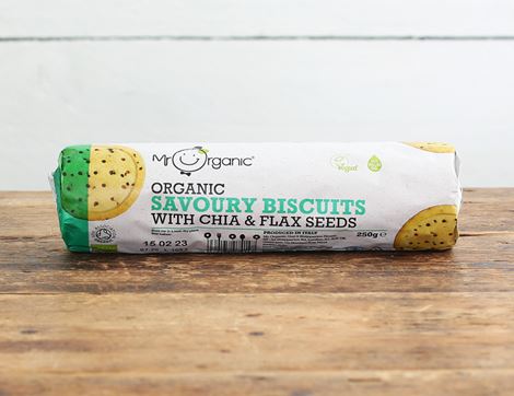 Savoury Biscuits with Flax & Chia Seeds, Organic, Mr Organic (250g)