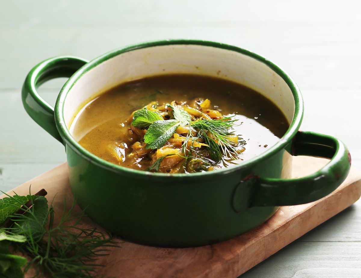 Golden Persian Onion & Herb Soup