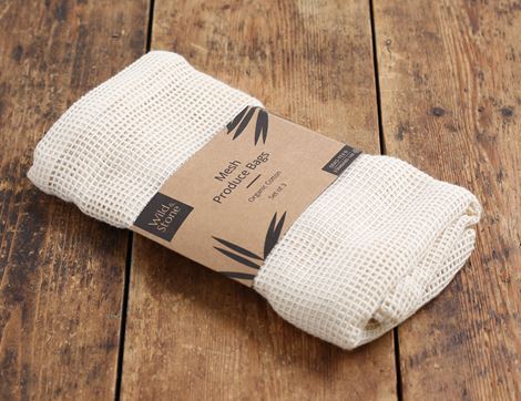 Reusable Mesh Produce Bags, Organic Cotton, Wild & Stone (Set of 3)