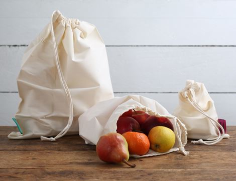Reusable Canvas Produce Bags, Organic Cotton, Wild & Stone (Set of 3)