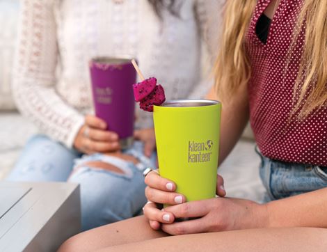 Insulated Tumbler with Straw & Lid, Juicy Pear Green, Klean Kanteen (473ml)