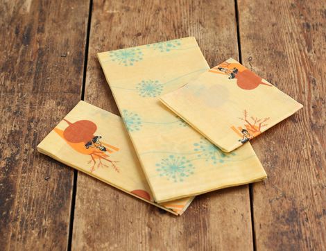 Waxed Cotton Food Wraps, Organic, Wax Wrap (Pack of 3 Mixed Sizes)