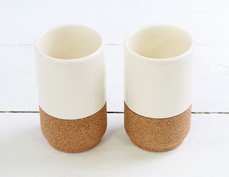 ceramic cork mug cream liga eco living