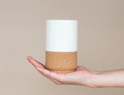 Ceramic & Cork Mug, Cream, LIGA Eco Living (Pack of 2)