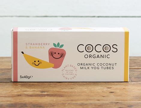 strawberry and banana coconut milk yogurt tubes cocos