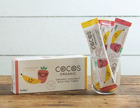 strawberry and banana coconut milk yogurt tubes cocos