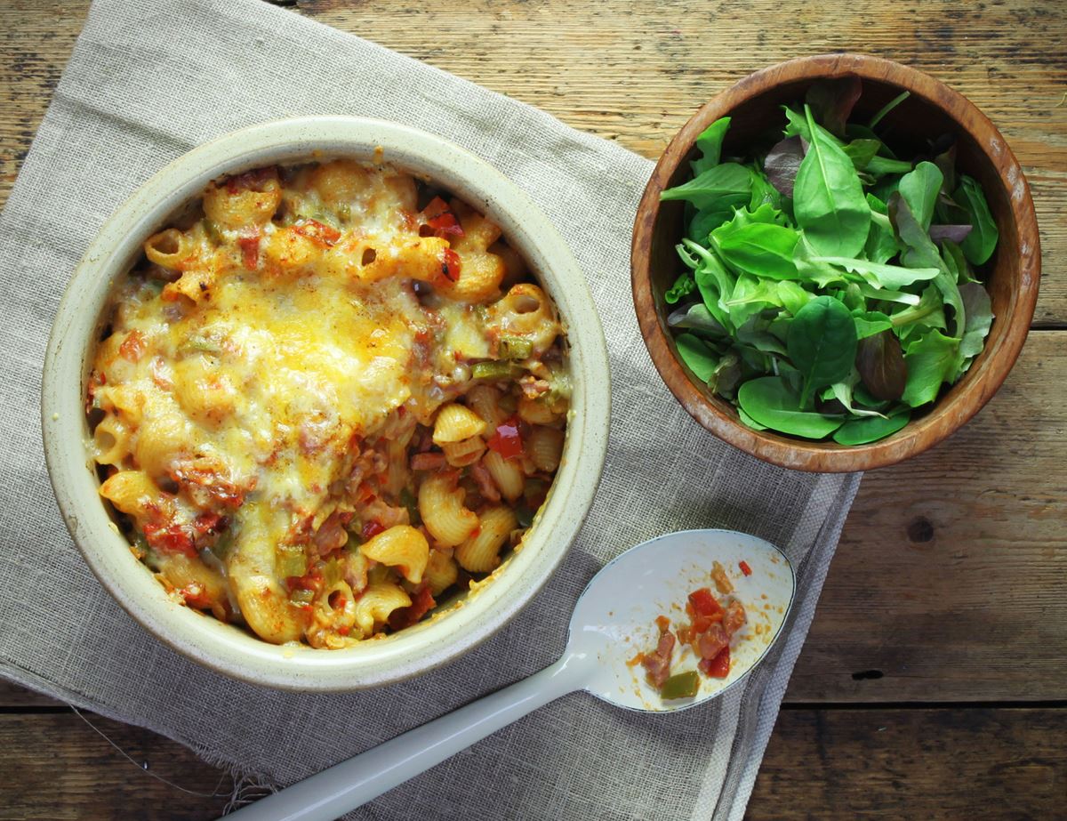 Spanish Mac & Cheese with Crispy Lardons