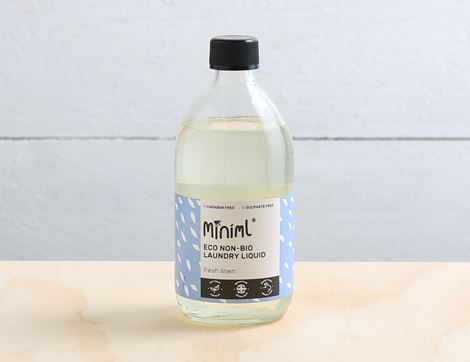 fresh linen laundry liquid glass bottle miniml