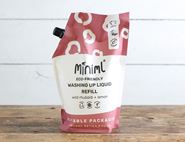 rhubarb & lemon washing up liquid reusable refill pouch miniml