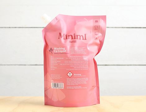 Rhubarb & Lemon Washing Up Liquid, Reusable Refill Pouch, Miniml (1L)