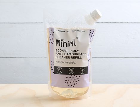 french lavender anti-bacterial surface cleaner reusable refill pouch miniml