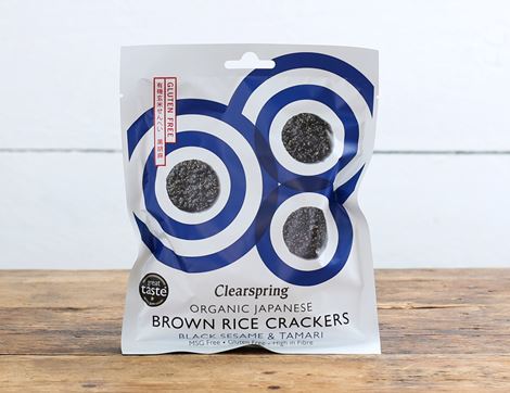 brown rice crackers with black sesame clearspring