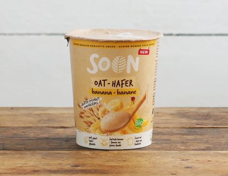oat yogurt with banana and grated coconut soon
