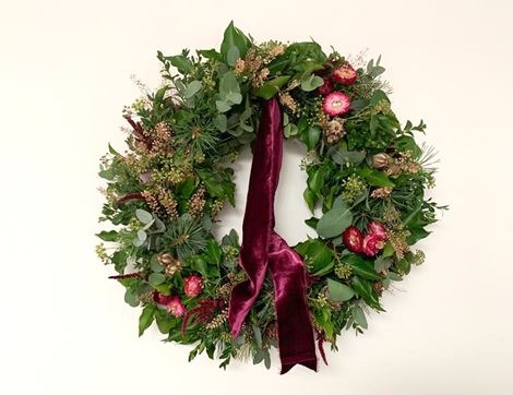 luxury traditional christmas wreath organic blooms