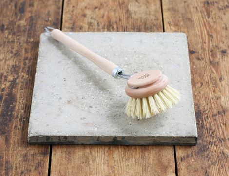 kitchen brush with replaceable head fsc wood wild and stone