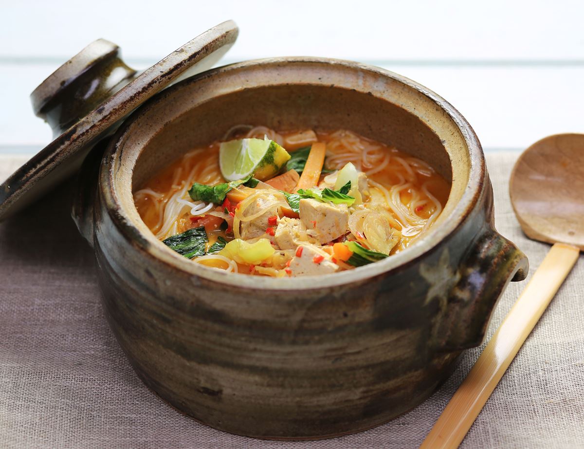 Tofu, Coconut & Ginger Noodle Soup