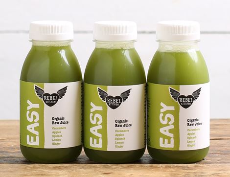 Cucumber, Apple, Spinach, Lemon & Ginger Juice, Organic, Rebel Kitchen (3 x 250ml)