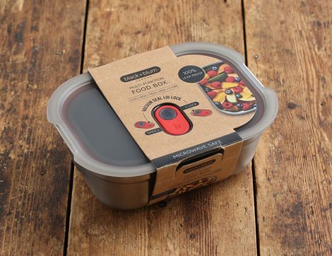 multi-function rectangular food box small black & blum