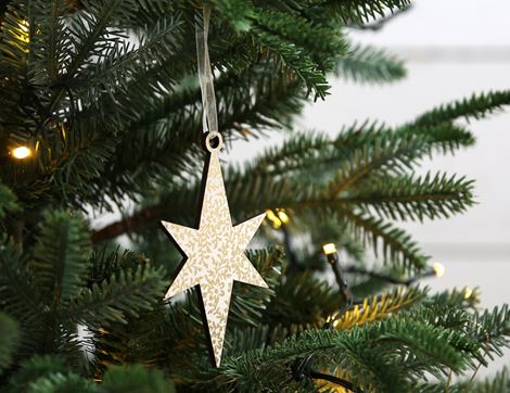 wooden christmas star decoration artcuts