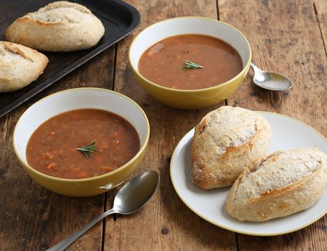 lentil soup & petit pain rolls bundle