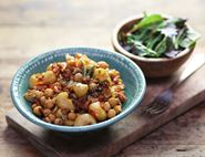 Roman Pasta with Chickpeas & Lardons