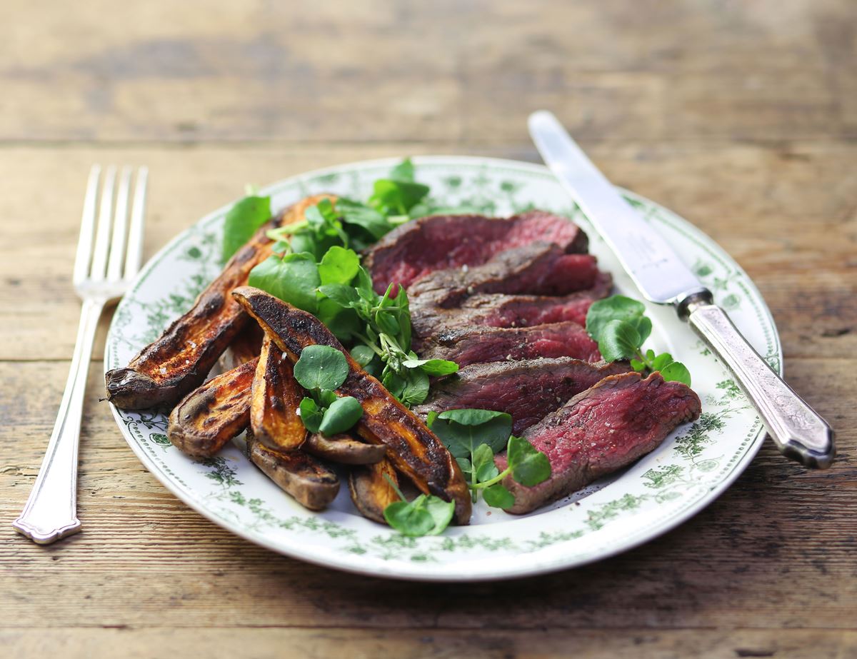 Porcini Dusted Steaks with Herb Butter