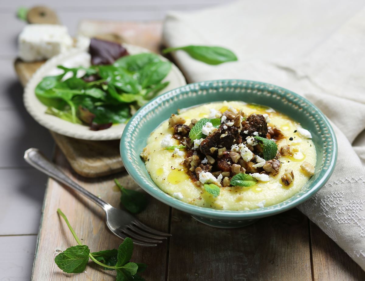 Turkish Polenta with Spiced Lamb Stew