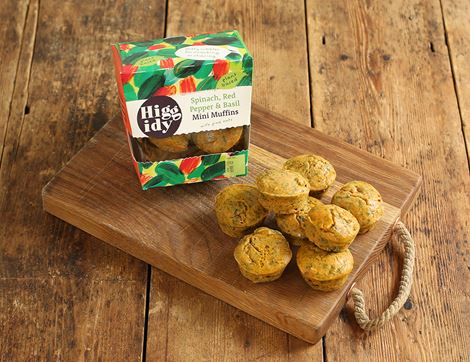 spinach, red pepper & basil mini muffins higgidy