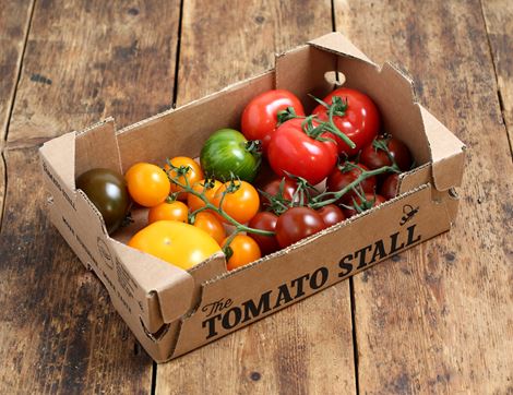 english mixed heirloom tomato tray